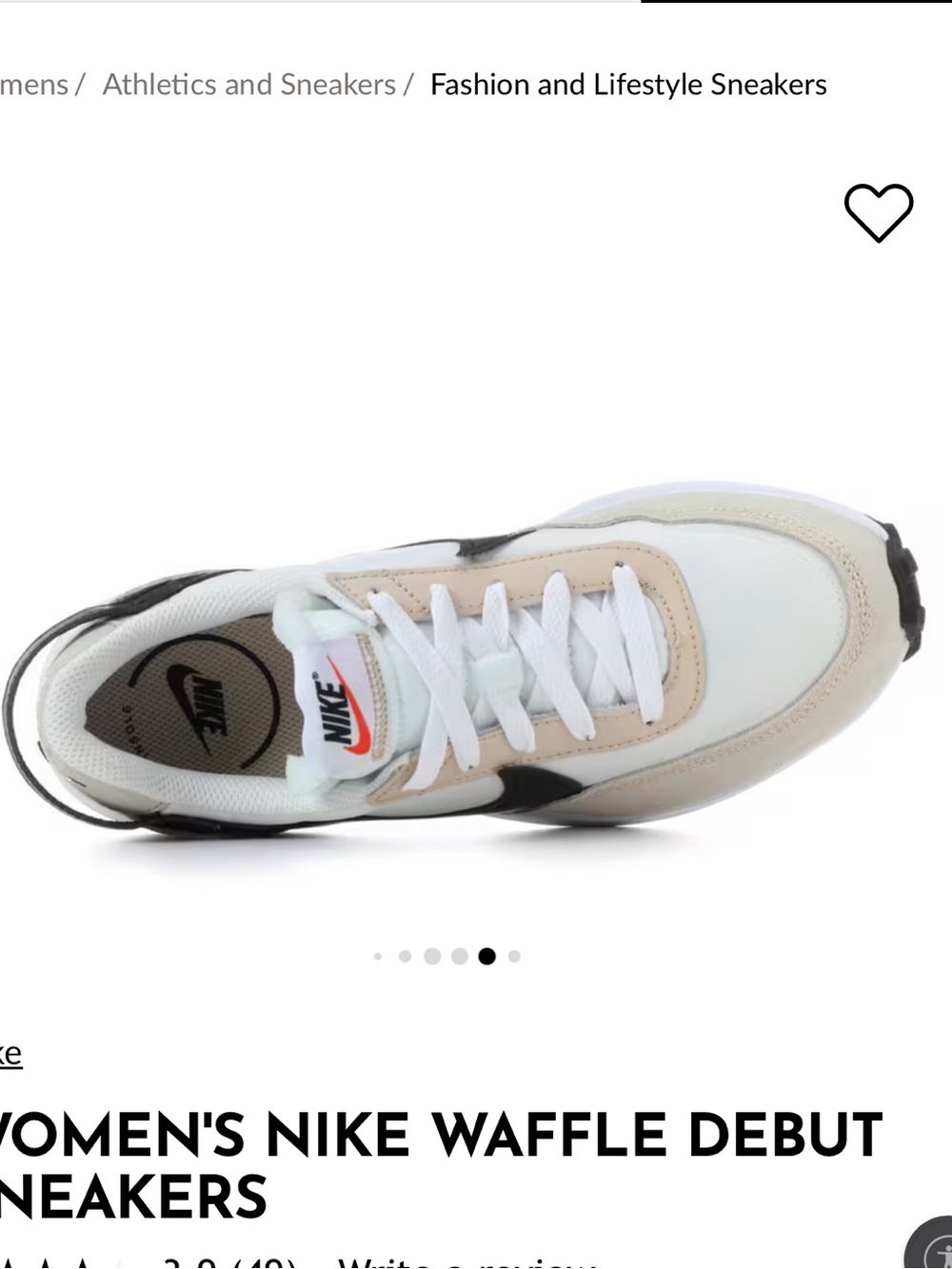 Nike Women's Sneakers in White, Beige & Black - Picture 6 of 11